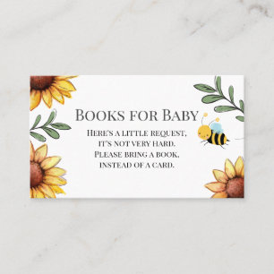 Carte De Visite Livres de Baby shower d'abeilles pour demande de b
