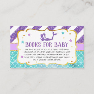 Carte De Visite Livres de Baby shower Mermaid pour bébé