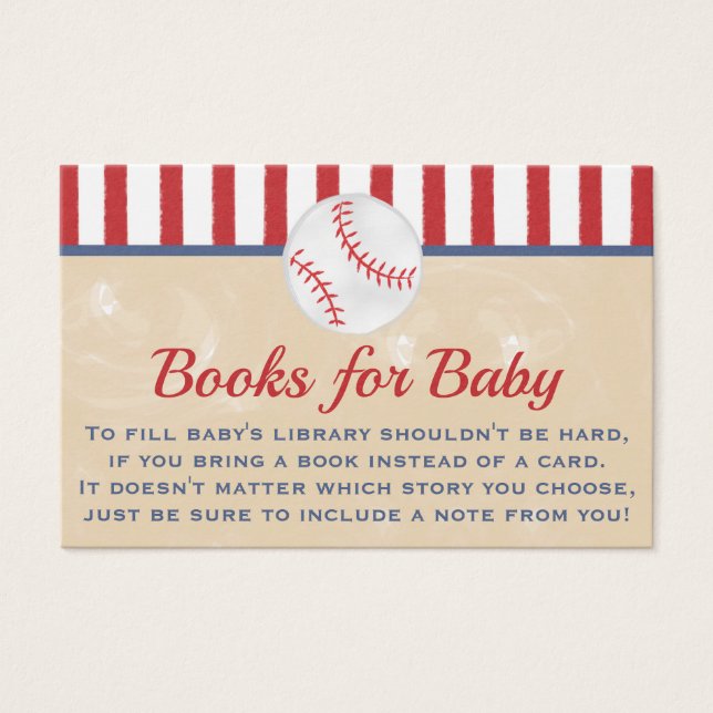 Carte de visite Livres de baseball pour bébé (Devant)