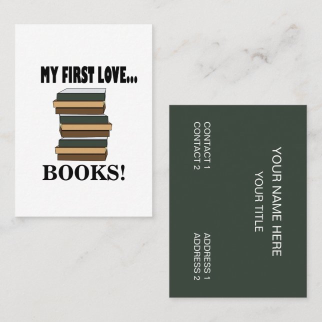 Carte De Visite Livres Mon Premier Amour Livres  (Devant / Derrière)