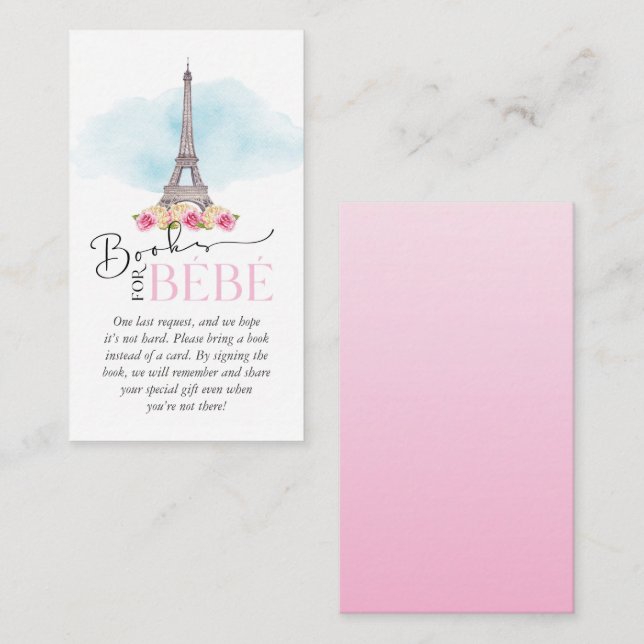 Carte De Visite Livres pour Baby shower Bébé Insérer (Devant / Derrière)
