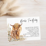 Carte De Visite Livres pour Baby shower Highland Cow Boho<br><div class="desc">This design may be personalized in the area provided by changing the Phoand/or text. Or it can be customized by choosing the click to customize further option and delete or change the color of the background, add text, change the text color style, or delete the text for an image only...</div>