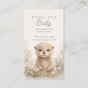 Carte De Visite Livres pour bébé pour Baby Shower Woodland Otter