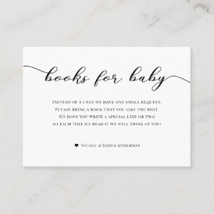 Carte De Visite Livres pour enveloppe de Baby Shower Noir Blanc Ra