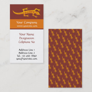 Carte De Visite Lizard tribal Orange