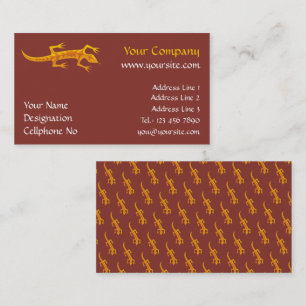 Carte De Visite Lizard tribal Orange