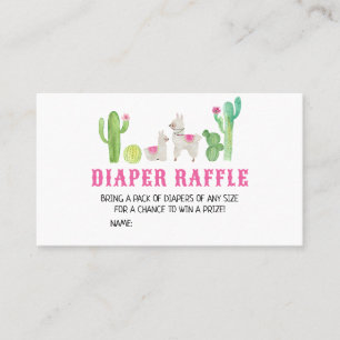 Carte De Visite Llama Baby shower Déchets Raffle