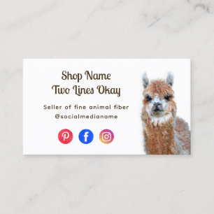 Carte De Visite Llama Entreprise en ligne Tricot de fibre