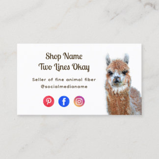 Carte De Visite Llama Entreprise en ligne Tricot de fibre