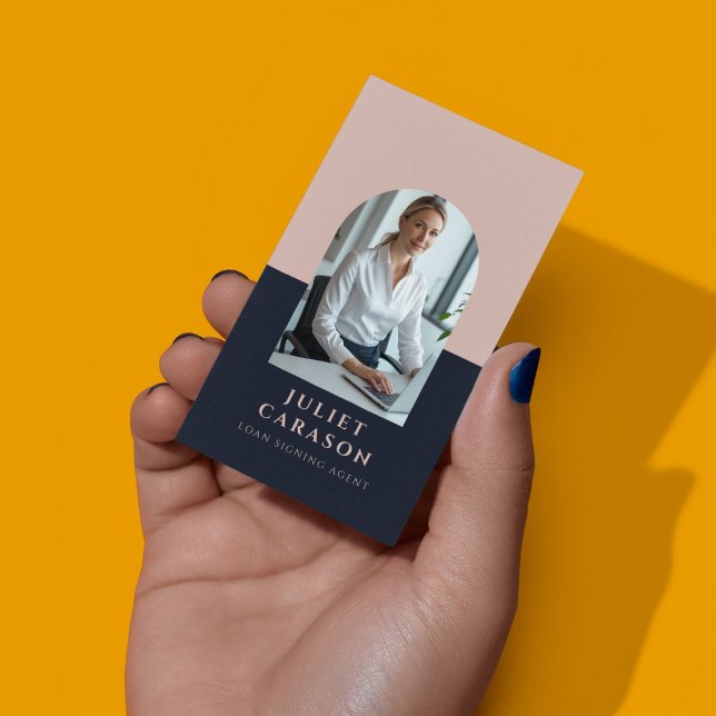 Carte De Visite Loan signing agent notary public arch photo  (Créateur téléchargé)