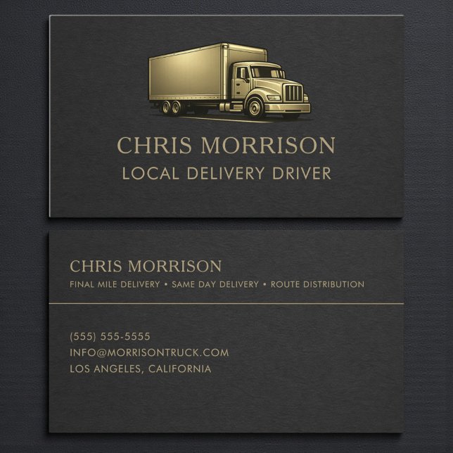 Carte De Visite Local Delivery Driver Professional (Créateur téléchargé)