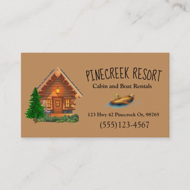Carte De Visite Location cabine Resort Vacances Lodge (Devant)