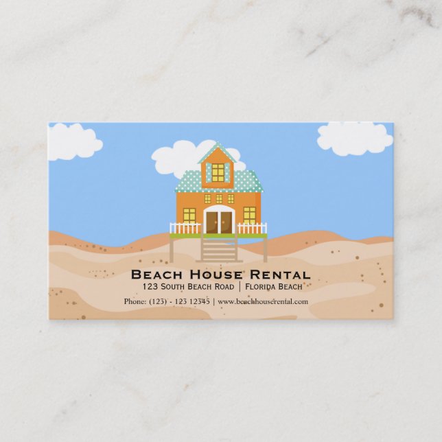 Carte De Visite Location de maison de plage (Devant)