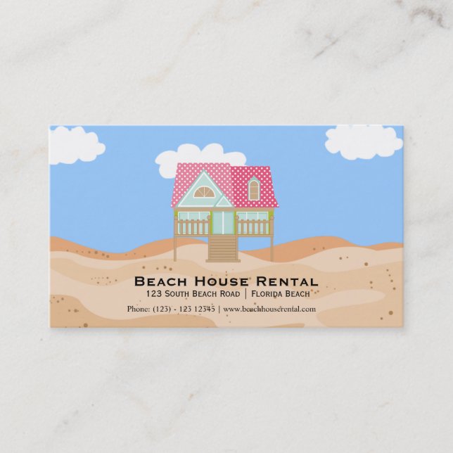 Carte De Visite Location de maison de plage (Devant)