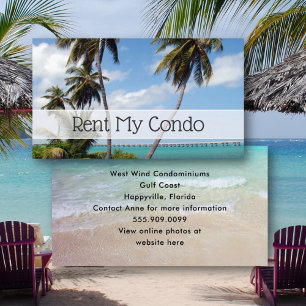 Carte De Visite Location de mon condo Emplacement tropical Grands