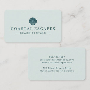 Carte De Visite Location de plage côtière minimaliste
