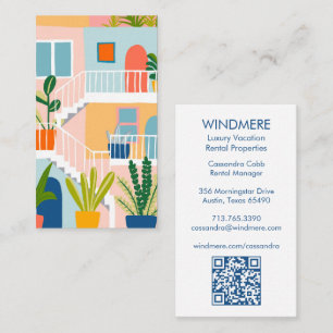 Carte De Visite Location de vacances Agent immobilier Realtor QR C