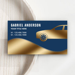 Carte De Visite Location de voiture de luxe bleu marine or avec ch