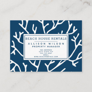 Carte De Visite Locations de Chambre de plage - bleu turquoise de