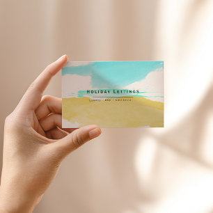 Carte De Visite Locations de vacances ciel bleu et plage jaune