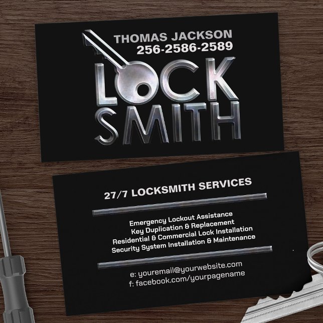 Carte de visite Locksmith Services (Créateur téléchargé)