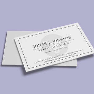 Carte De Visite Logistique d'entrepôt   Style minimal BW