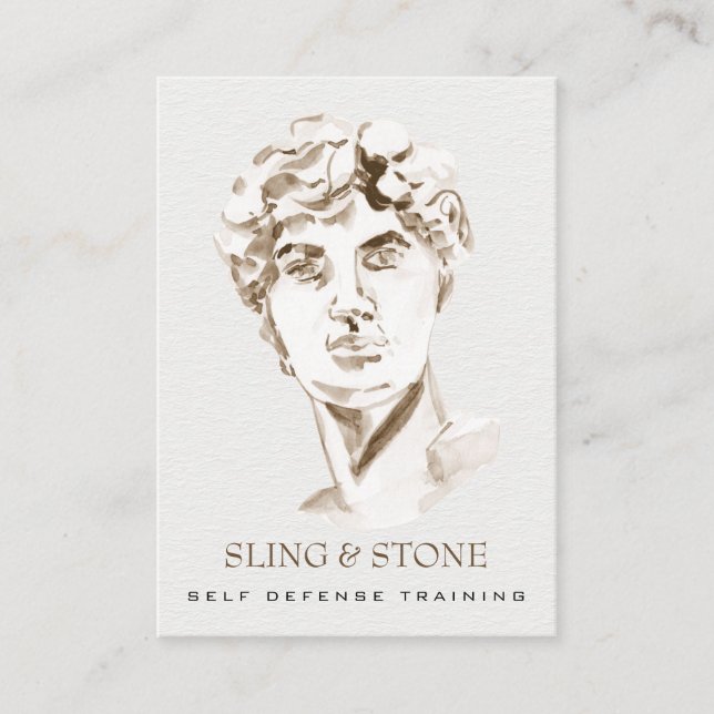 Carte De Visite *~* Logo 3 QR - Mythologie DAVID AP45 Dieu grec (Devant)