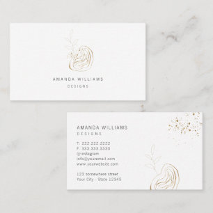 Carte De Visite Logo Abstrait minimal Gold Designer