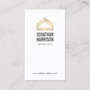 Carte De Visite Logo Abstrait moderne Gold/White
