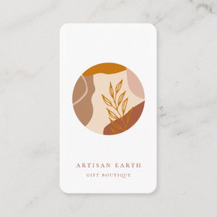 Carte De Visite Logo Abstrait Rustique Artisan Earthy