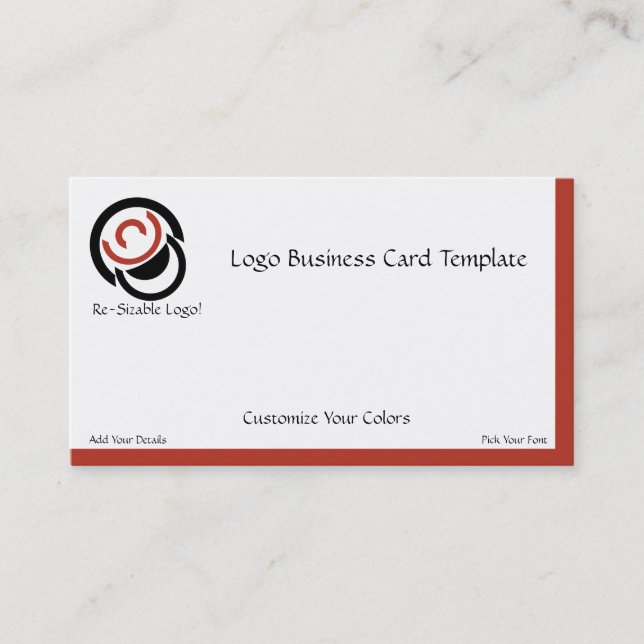 Carte De Visite Logo Abstrait simple du cercle rouge (Devant)