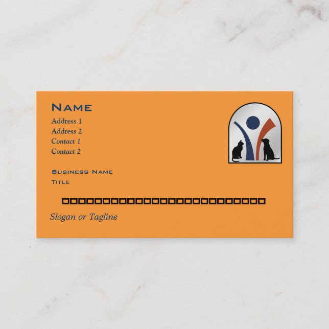 Carte De Visite Logo animal vétérinaire fait sur commande avec le (Devant)