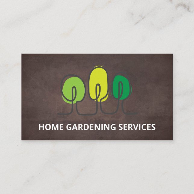 Carte De Visite Logo Arbres | Paysage | Services de jardinage (Devant)