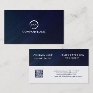Carte De Visite Logo Arrière - plan Bleu Et Blanc