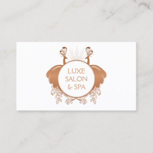 Carte De Visite Logo Art Nouveau Peacocks Rose or/blanc