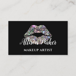 Carte De Visite Logo Artiste Maquillage Argent Kiss Nom
