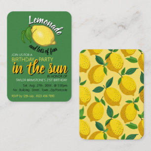 Carte De Visite Logo au citron, Lemonade & Nombreux billets de cad
