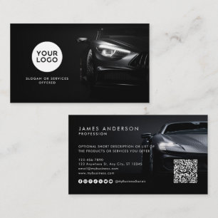 Carte De Visite Logo auto/auto moderne QR Code & Social Media