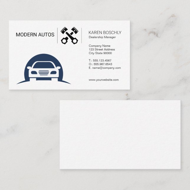 Carte De Visite Logo Auto | Entretien Automobile | Pistons de Voit (Devant / Derrière)