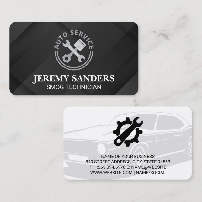 Carte De Visite Logo Auto Fix | Industrie des services automobiles (Devant / Derrière)
