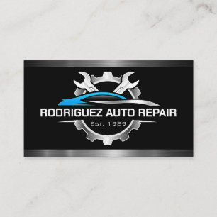 Carte De Visite Logo Auto Repair Care   Wrenches et engrenages