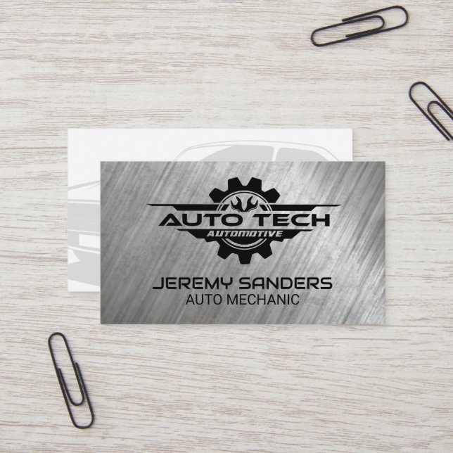 Carte De Visite Logo Auto Tech Automotive | Dépouille (Devant/Arrière en situation)