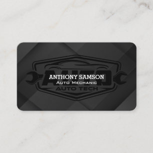 Carte De Visite Logo Auto Tech Noir Élégant