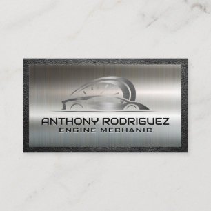 Carte De Visite Logo Auto Voiture Sport   Brossé métallique