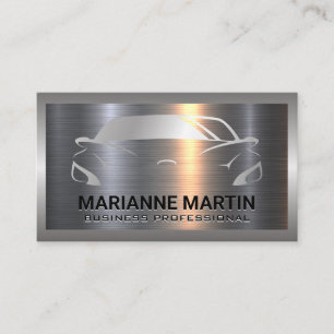 Carte De Visite Logo automatique   Argent métallique en aluminium 
