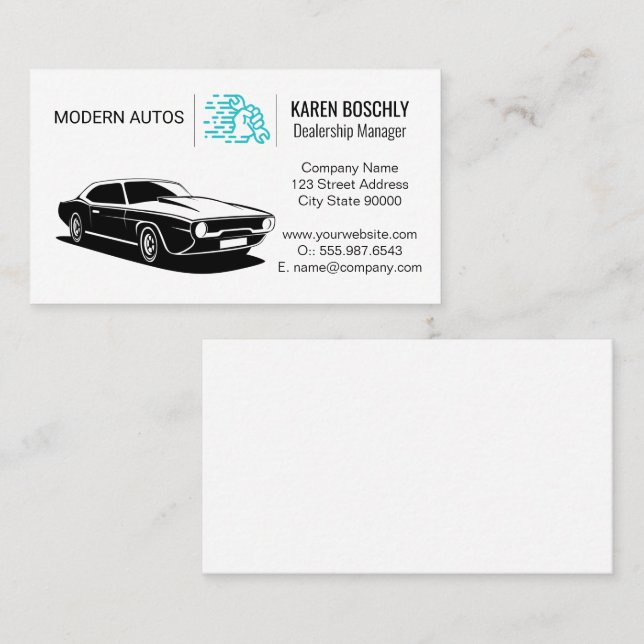 Carte De Visite Logo automatique | Une clé à main (Devant / Derrière)