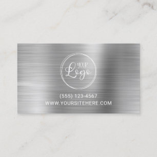 Carte De Visite Logo avec URL du site Web Silver Foil