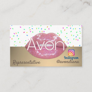 Carte De Visite Logo Avon Instagram or et argent esthétique Busi