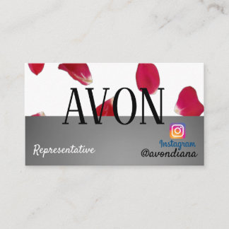 Carte De Visite Logo Avon Instagram roses esthétiques argentés