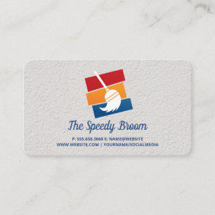 Carte De Visite Logo Balai Femme de ménage Services de maison